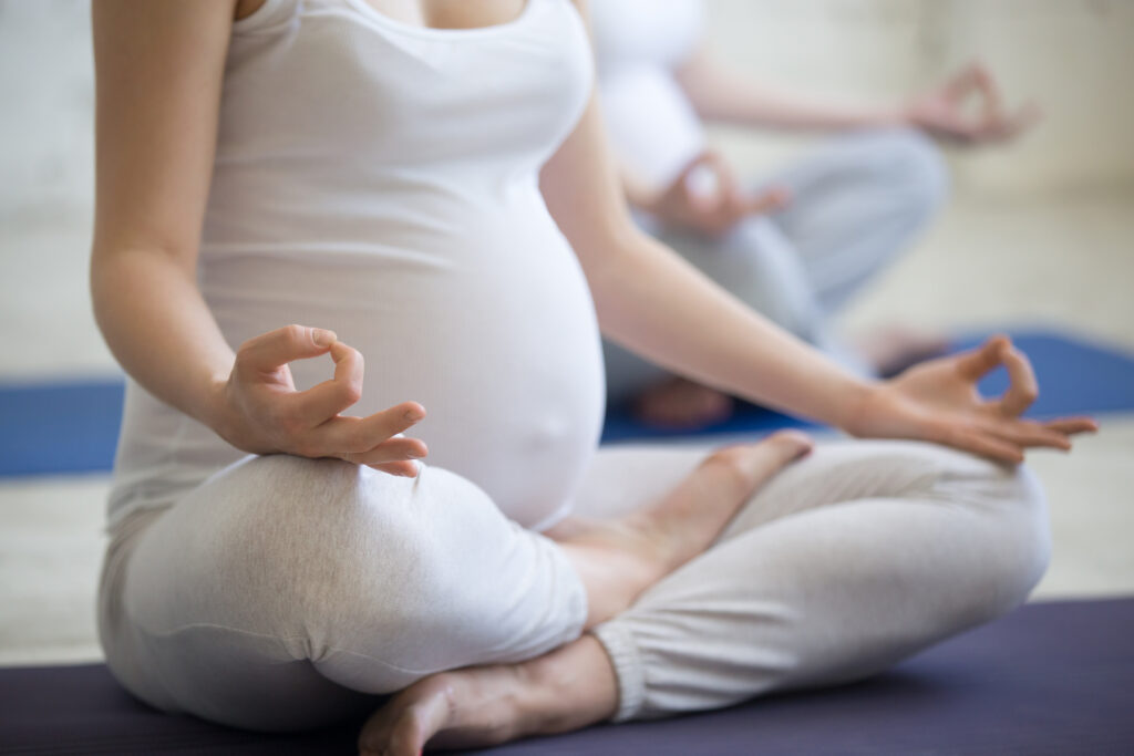 Prenatal yoga promotes relaxation, leading to deeper and more restful sleep.  It strengthens the muscles we use for childbirth, while decreasing back pain, headaches, and the risk of preterm labor. 